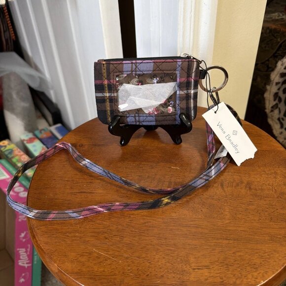 Vera Bradley Zip ID & Lanyard In Cozy Plaid - NWT - Picture 2 of 4